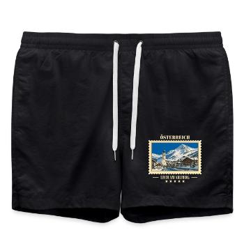 Österreich Lech am Arlberg Winter Vintage Reisemar - Badeshorts - Schwarz - Vorne - AI Model Male 185 light (185cm)