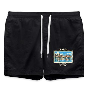 Italien Mantua Vintage Reisemarke - Badeshorts - Schwarz - Vorne - AI Model Male 185 light (185cm)