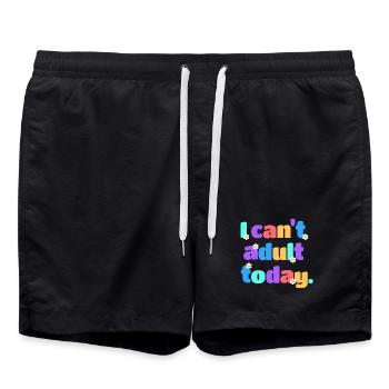 I Can't Adult Today Lustig Retro Spruch Geschenk - Badeshorts - Schwarz - Vorne - AI Model Male 185 light (185cm)