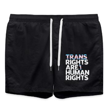 Trans-Rechte sind Menschenrechte - Badeshorts - Schwarz - Vorne - AI Model Male 185 light (185cm)