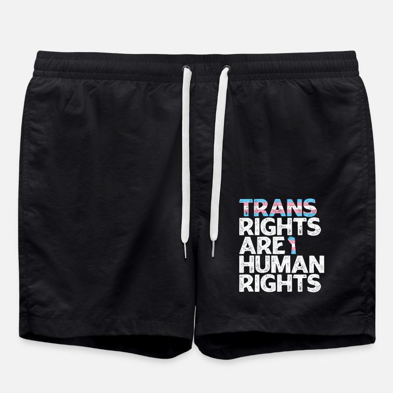Trans Rights Are Human Rights - Swim Trunks - black