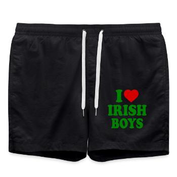 I love irish boys - Short de bain - noir - Devant - AI Model Male 185 light (185cm)