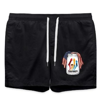 L’économie est un piège - Short de bain - noir - Devant - AI Model Male 185 light (185cm)