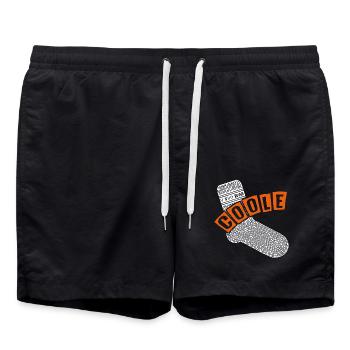 Chaussette cool - design motivant amusant - Short de bain - noir - Devant - AI Model Male 185 light (185cm)