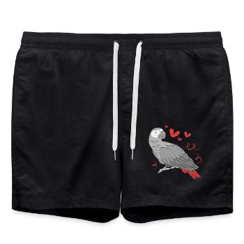 Perroquet Gris - Short de bain - noir - Devant - AI Model Male 185 light (185cm)