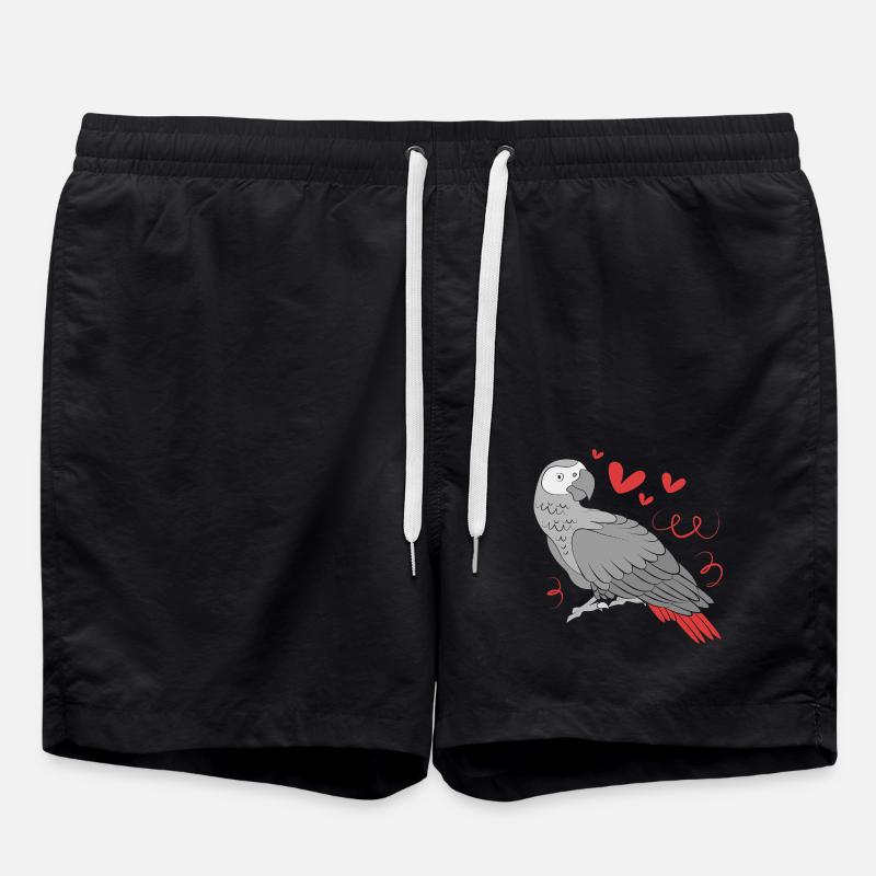 Parrot Grey - Swim Trunks - black