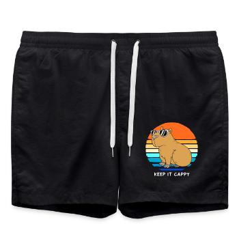 Capybara Capibara - Badeshorts - Schwarz - Vorne - AI Model Male 185 light (185cm)