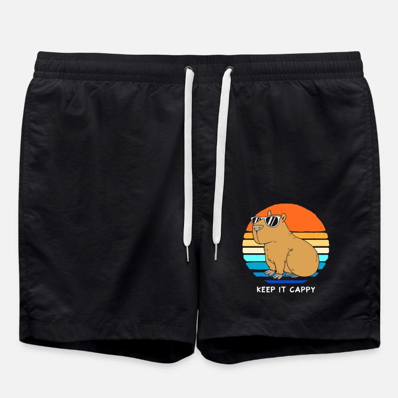 Capybara Capibara - Swim Trunks - black