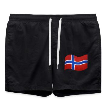 Flag of Norway - Swim Trunks - black - Front - AI Model Male 185 light (185cm)