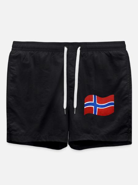 Flag of Norway - Swim Trunks - black