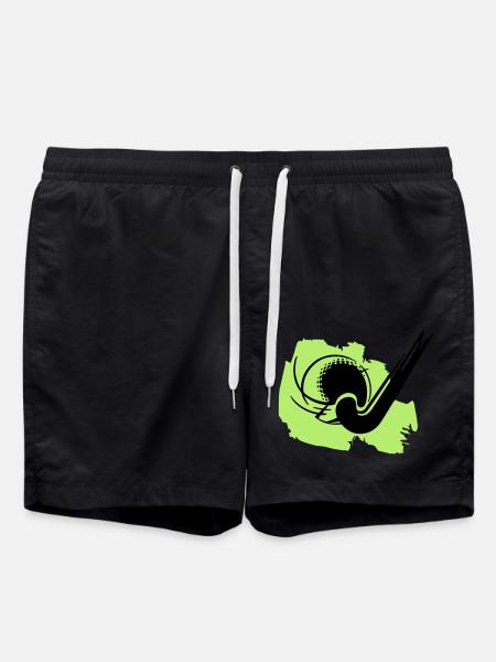 Hockeyschlaeger und Ball - Badeshorts - Schwarz