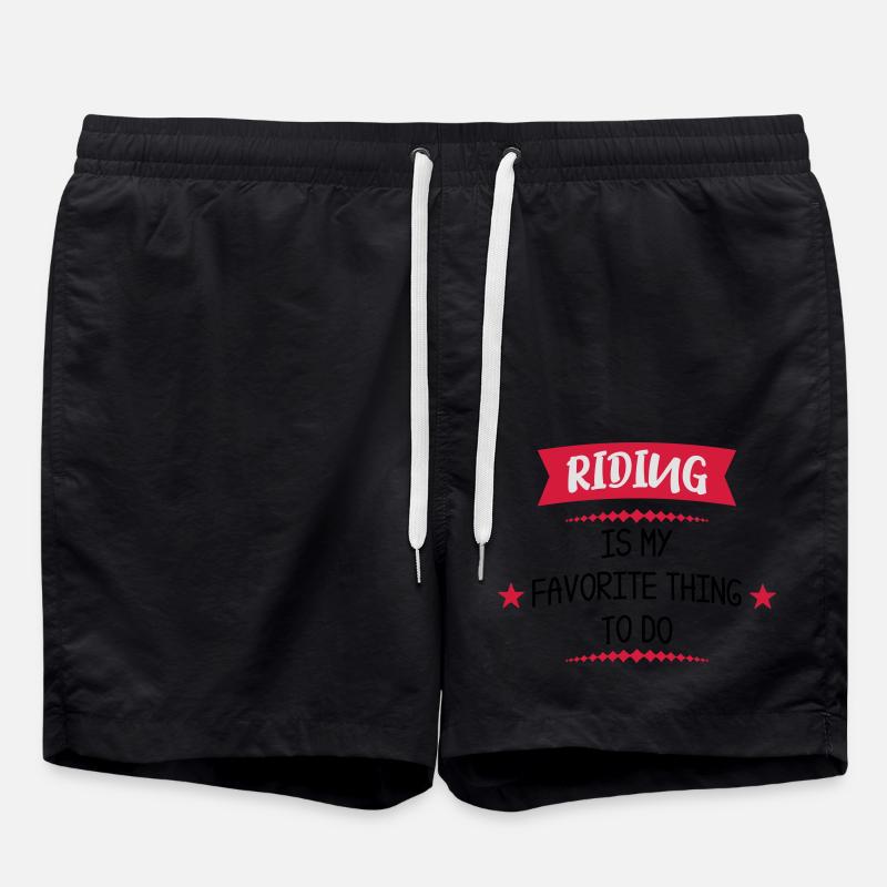 horse riding - Swim Trunks - black