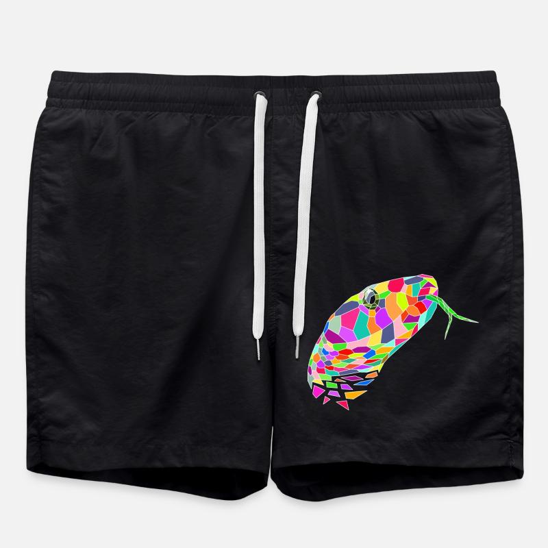 Schlange farbig - Badeshorts - Schwarz
