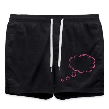 Gedankenblase Blase Gedanken Rosa - Swim Trunks - black - Front - AI Model Male 185 light (185cm)
