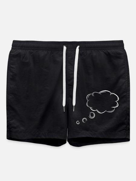 Gedankenblase Blase Gedanken Weiß - Badeshorts - Schwarz