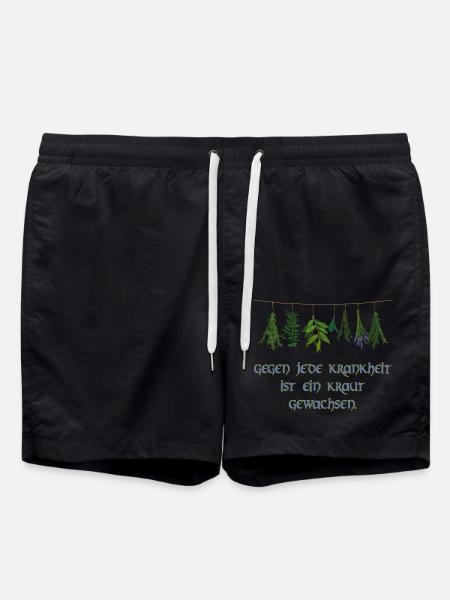 gegen jede krankheit ist ein kraut gewachsen - Badeshorts - Schwarz