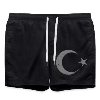 Drapeau turc style vintage - Short de bain - noir - Devant - AI Model Male 185 light (185cm)