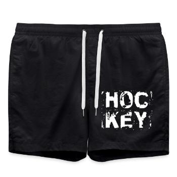 Hockey Grunge - Swim Trunks - black - Front - AI Model Male 185 light (185cm)