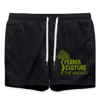 La permaculture est la réponse - Short de bain - noir - Devant - AI Model Male 185 light (185cm)