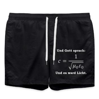 Gott sprach Lichtformel - Badeshorts - Schwarz - Vorne - AI Model Male 185 light (185cm)