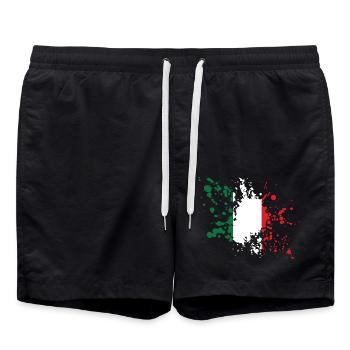 Italy Flag Stain Design - Swim Trunks - black - Front - AI Model Male 185 light (185cm)