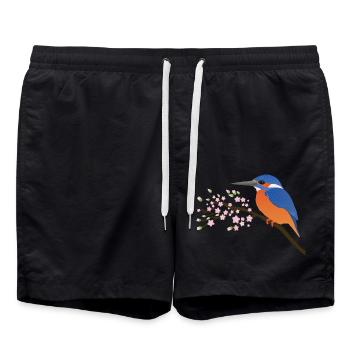 The kingfisher - Swim Trunks - black - Front - AI Model Male 185 light (185cm)