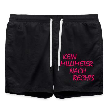 kein millimeter nach rechts - Badeshorts - Schwarz - Vorne - AI Model Male 185 light (185cm)
