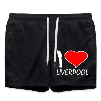 I LOVE LIVERPOOL - Badeshorts - Schwarz - Vorne - AI Model Male 185 light (185cm)