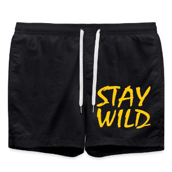 RESTER SAUVAGE - Short de bain - noir - Devant - AI Model Male 185 light (185cm)