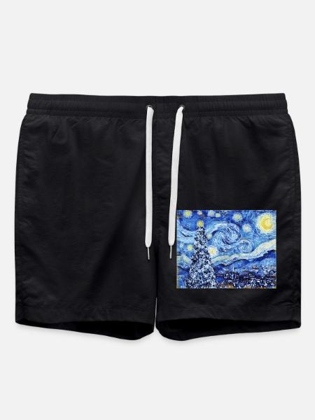 Nuit étoilée de Van Gough - Noël blanc - Short de bain - noir