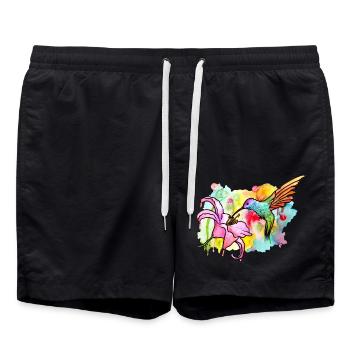humming-bird - Swim Trunks - black - Front - AI Model Male 185 light (185cm)