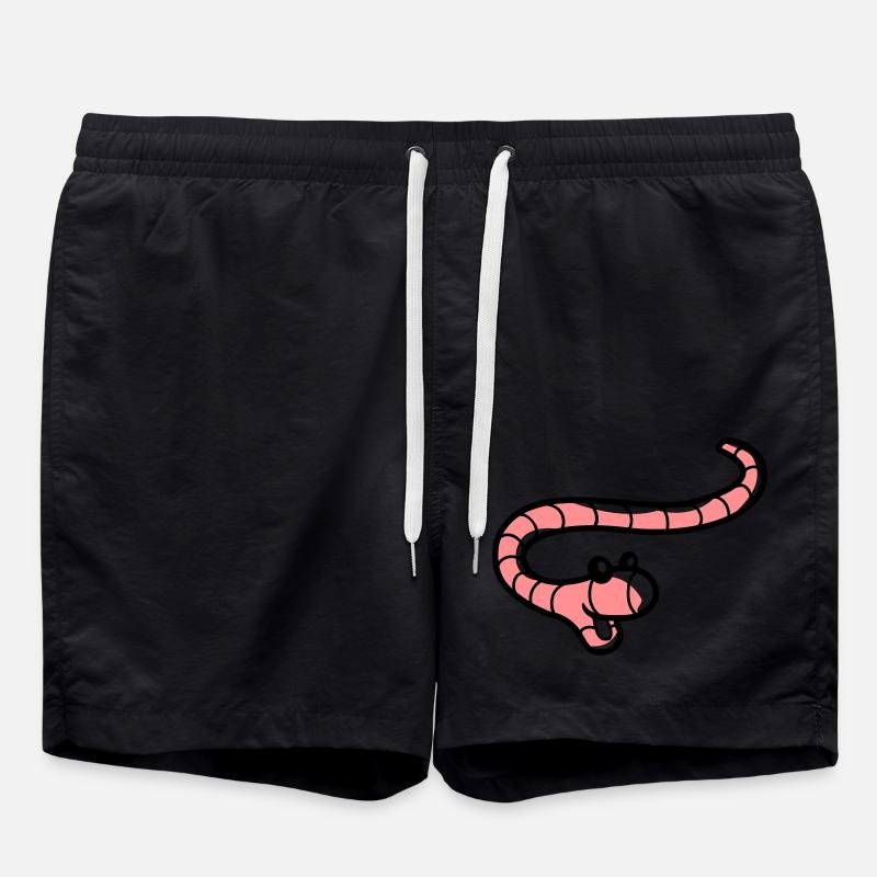 Fröhlicher kleiner Wurm - Badeshorts - Schwarz