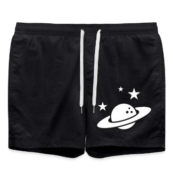 Voie Lactée Planètes - Short de bain - noir - Devant - AI Model Male 185 light (185cm)