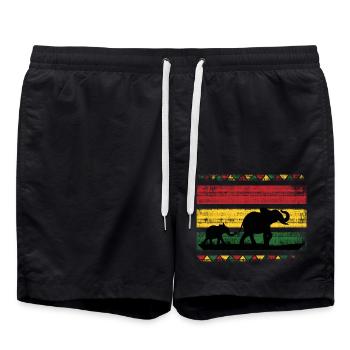 Afrique Safari animaux Africa Éléphant vacances Nature - Short de bain - noir - Devant - AI Model Male 185 light (185cm)