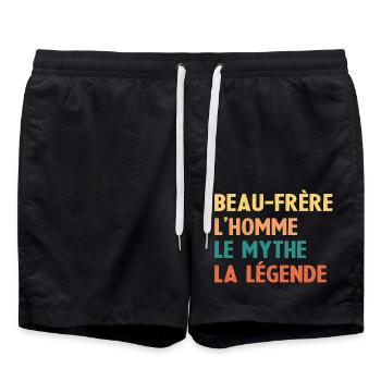 Beau-frère l'homme le mythe la légende cadeau - Short de bain - noir - Devant - AI Model Male 185 light (185cm)