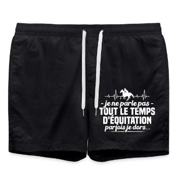 Je ne parle pas tout le temps d'équitation humour - Short de bain - noir - Devant - AI Model Male 185 light (185cm)