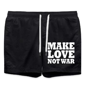 Make love not war - Badeshorts - Schwarz - Vorne - AI Model Male 185 light (185cm)