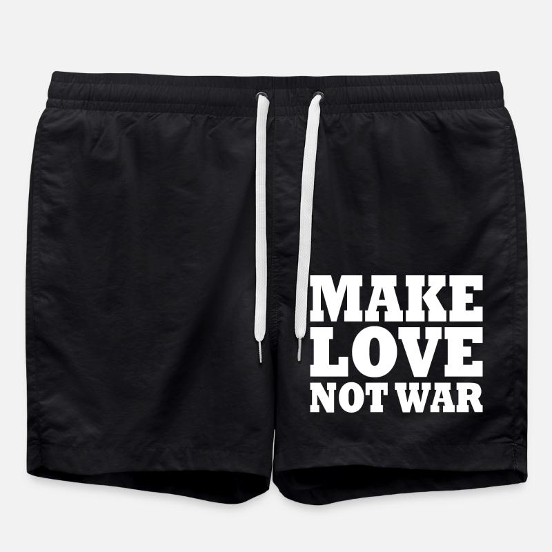 Make love not war - Swim Trunks - black