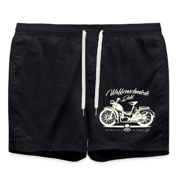 Simson SR2 - DDR Ostalgie Kultmoped - Badeshorts - Schwarz - Vorne - AI Model Male 185 light (185cm)
