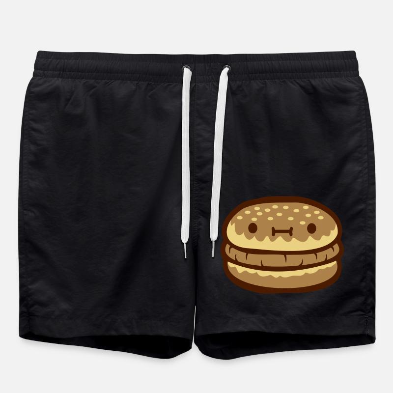 Niedliches Gesicht Cheeseburger - Badeshorts - Schwarz