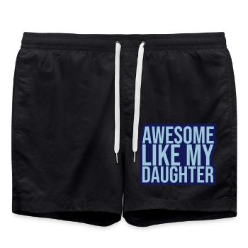Awesome Like My Daughter - Swim Trunks - black - Front - AI Model Male 185 light (185cm)