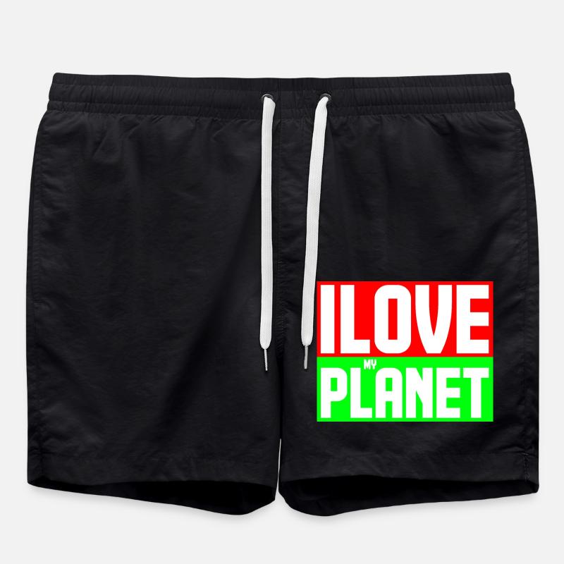j'aime ma planète - Short de bain - noir