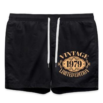 Millésime 1979 45e anniversaire hommes femmes 45 ans - Short de bain - noir - Devant - AI Model Male 185 light (185cm)