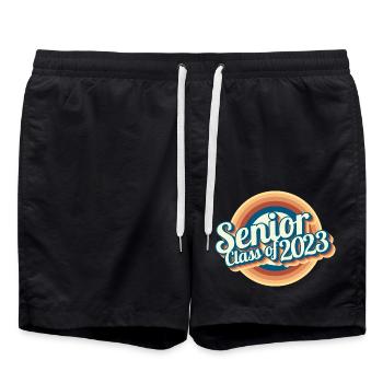 Senior Class Of 2023 Retro Graduation Party Gift - Swim Trunks - black - Front - AI Model Male 185 light (185cm)