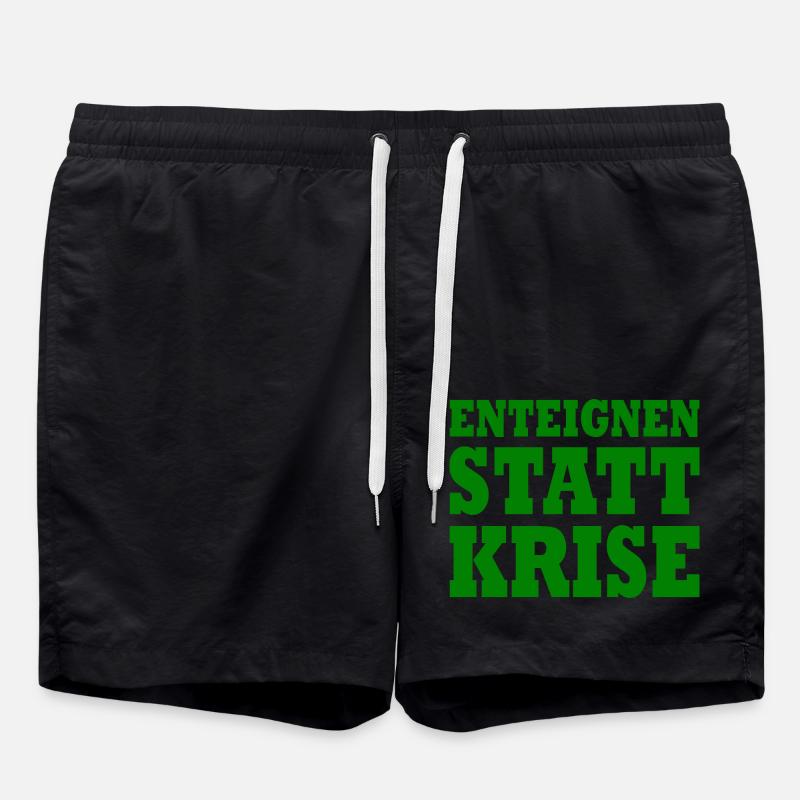 Enteignen statt krise - Badeshorts - Schwarz