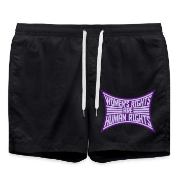 womens rights Feminist Zitat - Badeshorts - Schwarz - Vorne - AI Model Male 185 light (185cm)