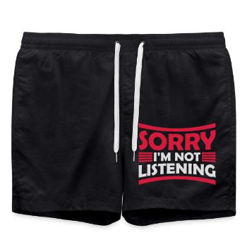 sorry in not listening - Swim Trunks - black - Front - AI Model Male 185 light (185cm)