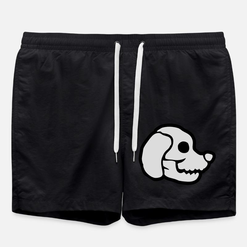 Chiens Crâne Halloween Squelette - Short de bain - noir