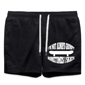 Skateboard Skater Skateboarding Sakten Longboard - Badeshorts - Schwarz - Vorne - AI Model Male 185 light (185cm)