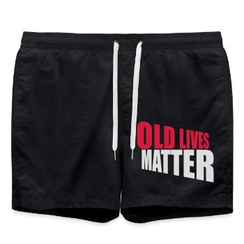 old lives matter quote - Swim Trunks - black - Front - AI Model Male 185 light (185cm)